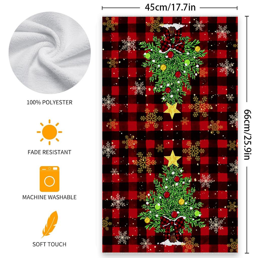 Cross-border New Product Hot-selling Models, Christmas Day Printed Towels, Kitchen Water-absorbing Small Towels, Hand Towels, To Customize