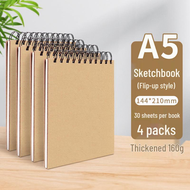 A4 Hardcover Spiral Sketchbook for Art Students & Children, A3/A4/8K Drawing Pad