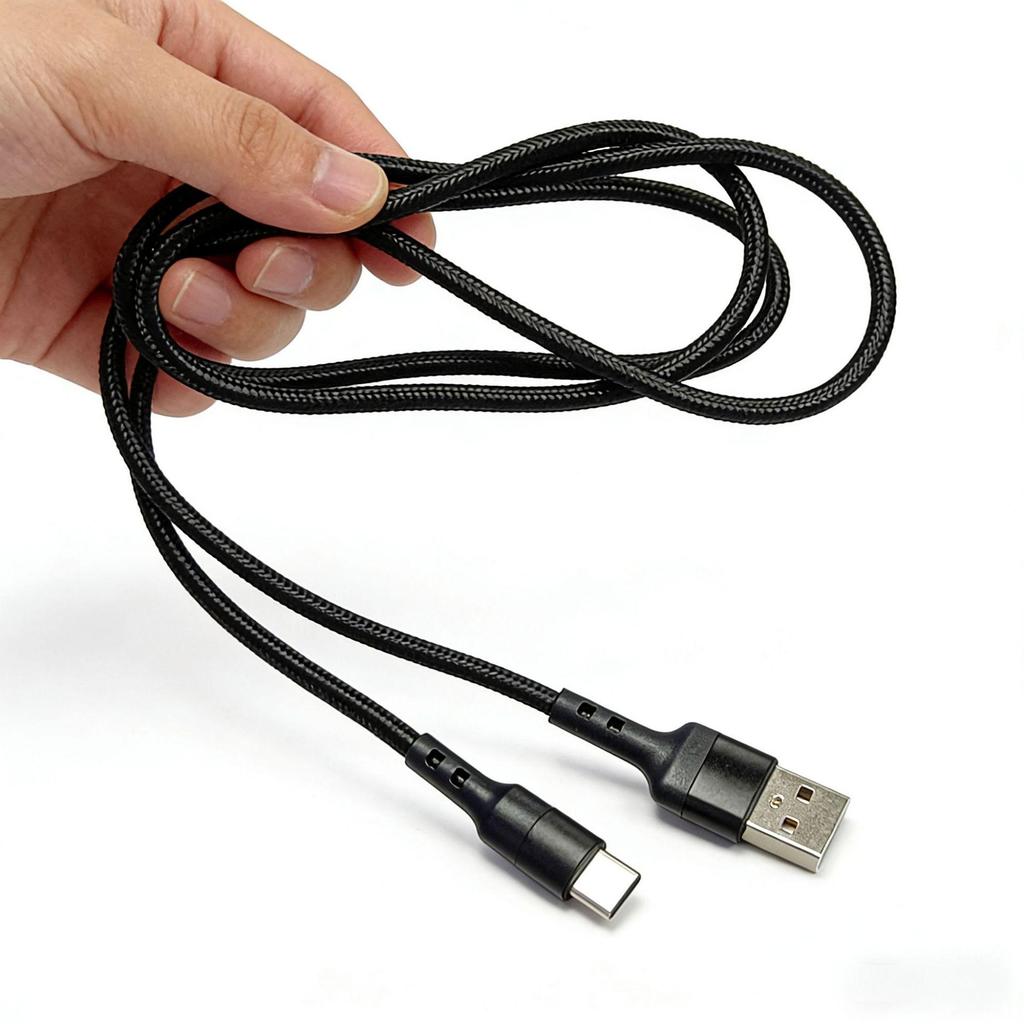1м плетеный нейлоновый USB-C кабель для зарядки Android-телефонов