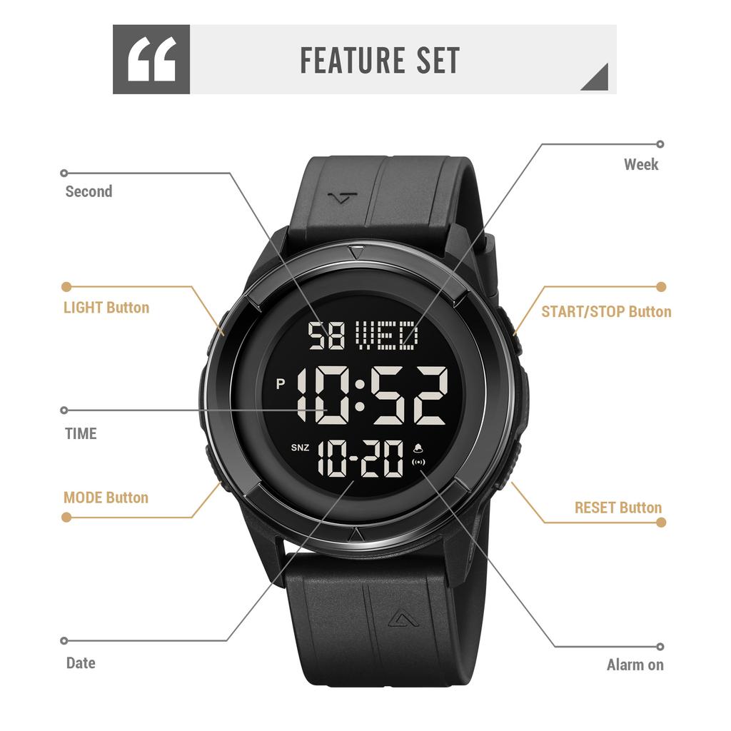 Skmei Светодиодный дисплей электронные спортивные часы мужские повседневные хронограф обратный отсчет цифровые 5bar водонепроницаемые наручные часы montre homme