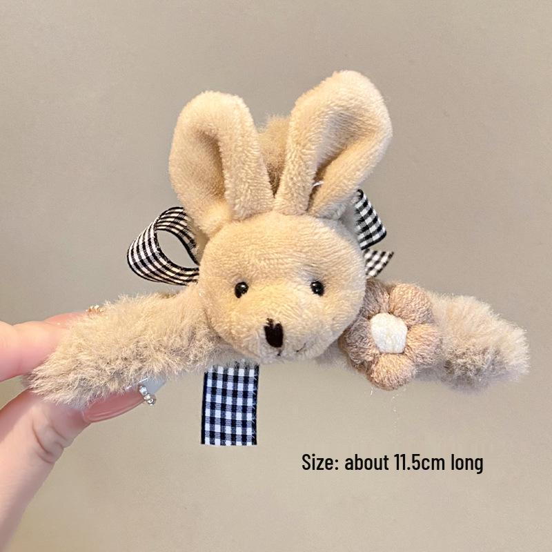 Осень/Зима 2025 Плюшевый мех норки Любовное сердце Стразы Зажим-краб для волос для женщин