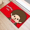 Monchhichi Cute Cartoon Doll Red Background Print Area Rug Non‑Slip Floor Mat Home Bedroom Decor
