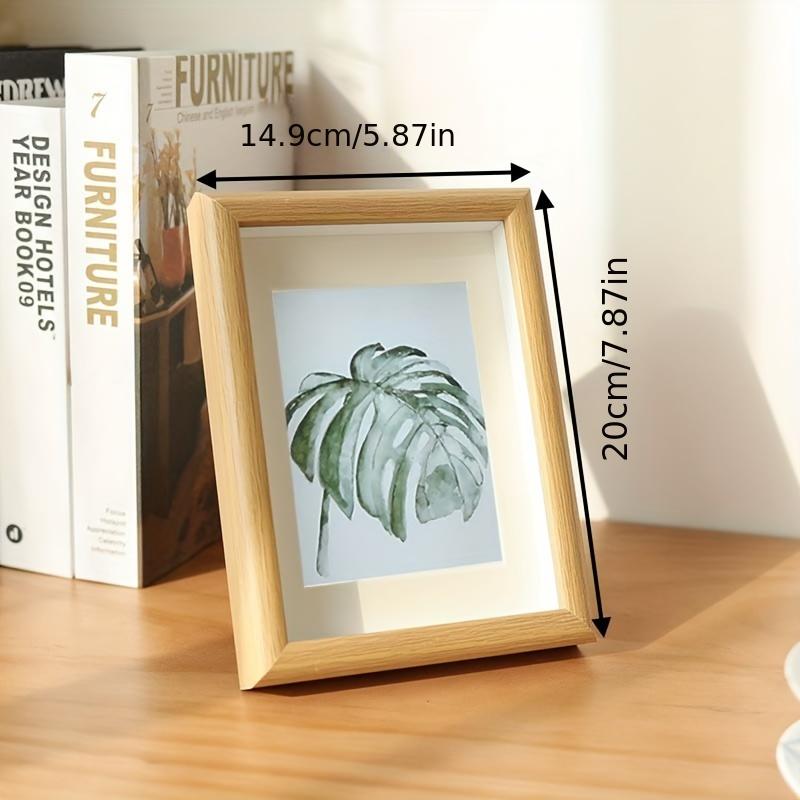1 Piece, Three-dimensional Hollow Wooden Photo Frame, 7-inch New Chinese Calligraphy and Calligraphy Cardboard Picture Frame for Hanging On the Wall
