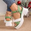Модные женские сандалии 2025Новые с пряжкой Летняя женская обувь Однотонные Плиссированные С открытым носком На высоком каблуке Водонепроницаемые сандалии Женские Сандалии Женские