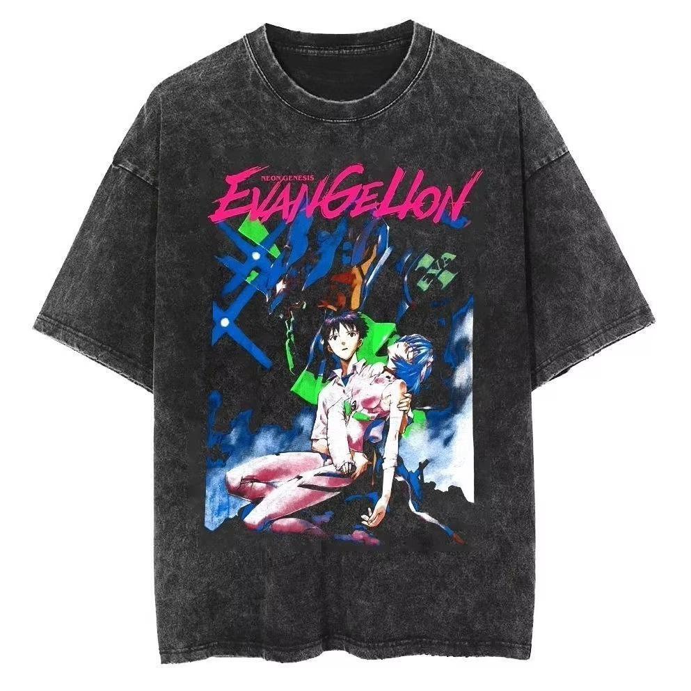 Футболка Neon Genesis Evangelion с принтом EVA Аниме Хлопок Родитель-ребенок Повседневная Свободная футболка для Мужчин Женщин Фанатов Аниме Новая