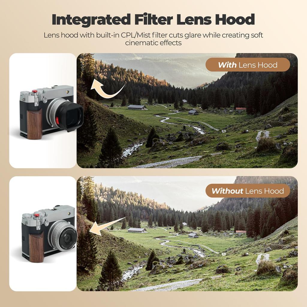 Интегрированная бленда с фильтром Freewell для FUJI Hybrid CPL Black Mist Black GFX100RF, и Фильтр, (FW-GFX100RF-RLH-B)