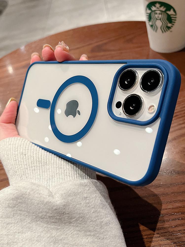 Цветной Прозрачный Магнитный Беспроводной Чехол для Зарядки Magsafe для iPhone 15 14 13 12 11 Pro Max Mini XS XR Жесткий Акриловый Чехол