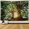 Fantasy Forest Landscape Tapestry Flowers and Plants Misty Tree Hole Tapestry Wall Art Hanging Cloth Room Home Decoration