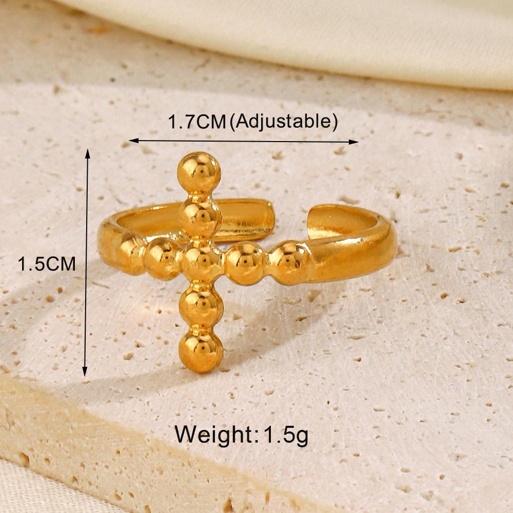 Designer Cross Line Open Ring Irregular Geometric Titanium Steel Adjustable Ring for Women Trendy Stackable Dainty Jewelry
