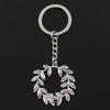 Fashion Olive Branch Wreath 41x36mm Pendant 30mm Key Ring Chain Bronze Men Car Gift Souvenirs Keychain