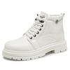 Fashion Men's White Boots Autumn Winter Motorcycle Ankle Boots for Men Trend Street Tooling Shoes Men Leather Boots Botas Hombre