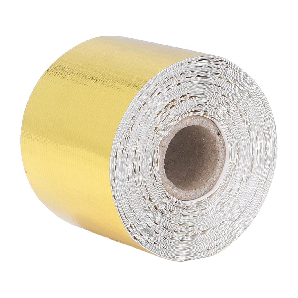 Heat Shield Tape Self Adhesive Aluminum Foil Heat Reflective Resistant Hose Auto Use 2inx32.8ft