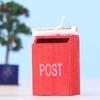 House Decor Retro Red Wooden Kids Toy Miniature Mailbox Ornamant Mail Box Dollhouse Accessories