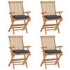Day and Night - Day and Night Garden Chairs 4 Units Teak Wood with Anthracite Gray Cushions