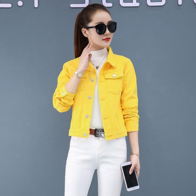 Loose Spring Autumn Blue Long Sleeve Jeans Jacket Women Korean Style Female Short Jacket Long Sleeve Turn-down Collar Denim Jackets
