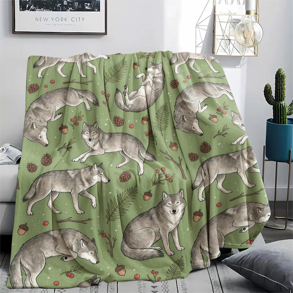 Retro animals hedgehog turtle Print Flannel Blanket High quality Comfortable for All Seasons Home Decor Warmth and Comfort Perfect for Christmas Gifts