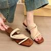 Niche Design Sense Retro Wedge Heel Sandals Women's Summer 2025 New Fashion Square Head Open-toed High-heeled Cool Slippers