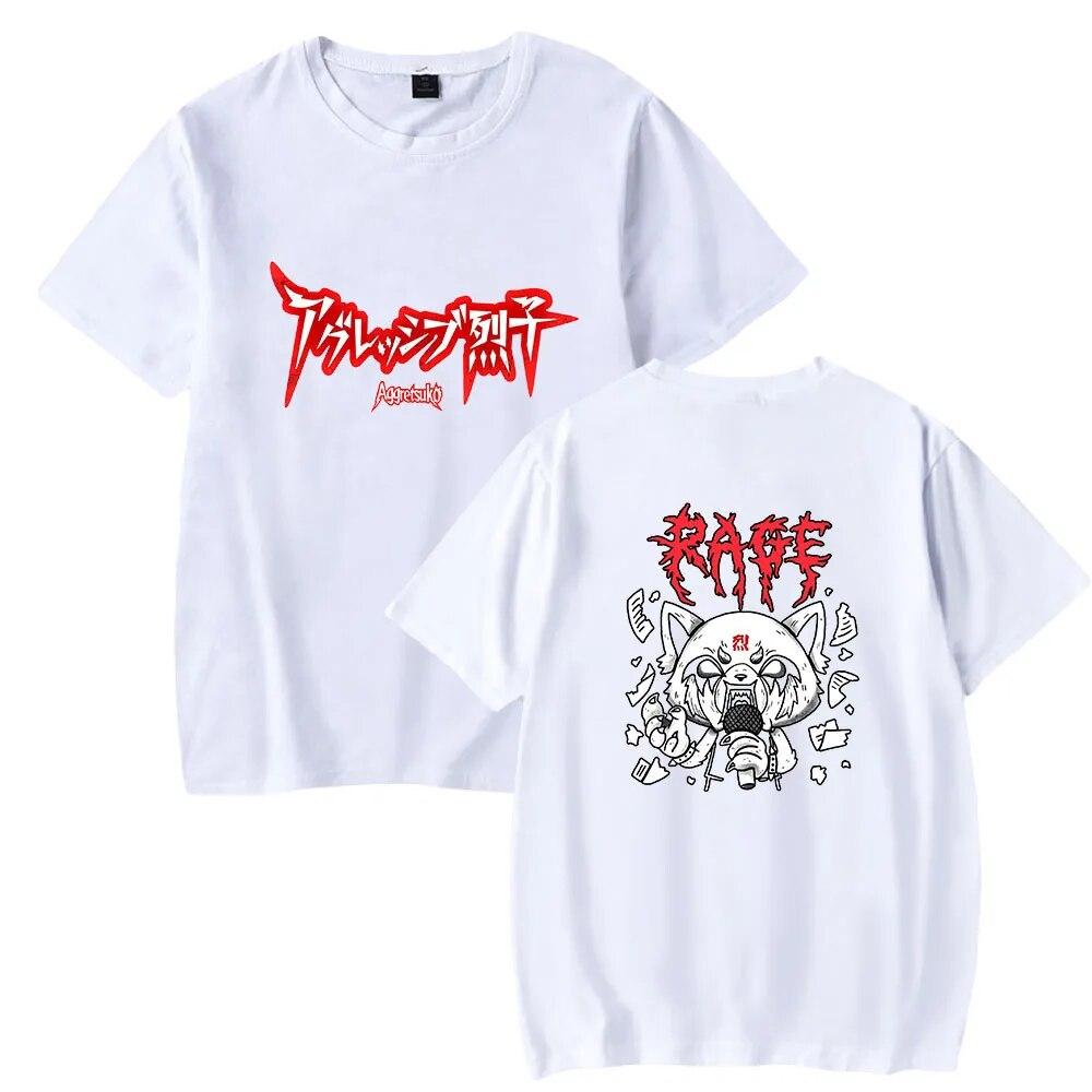 Aggretsuko модная футболка женская унисекс летние футболки с короткими рукавами аниме повседневная уличная футболка унисекс