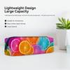 DIY Orange Pattern Large Capacity Zipper Closure Portable Pencil Case for Schools and Offices Polyester for Students