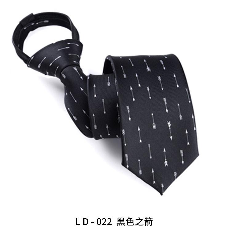 Wind Dress Jacquard Polyester Zipper Tie Men'S Business Occupation Easy To Pull Lazy Tie
