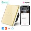 BSEED Zigbee 1/2/3 Gang 1 Way Smart Switch Single Live LED Buttons Glass Panel Work With Google Home EU Touch Switch Smart Life