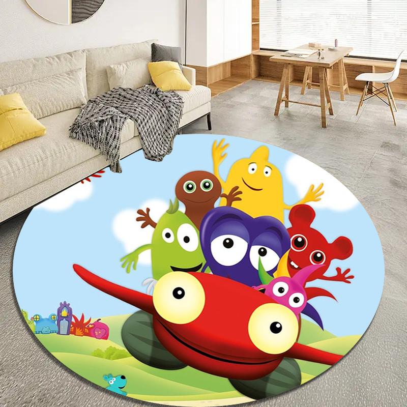 Babblarna Round Area Rug,Carpet Rug for Living Room Bedroom Sofa Playroom Decor,Non-slip Floor Mat50