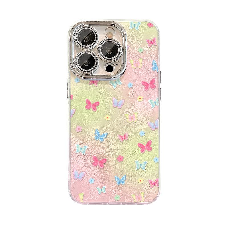 Красочная бабочка подходит для чехлов для телефонов Apple 16pro, Huawei P70, 15 Свежий и элегантный, 14 Высококлассный и 13 Ударопрочный