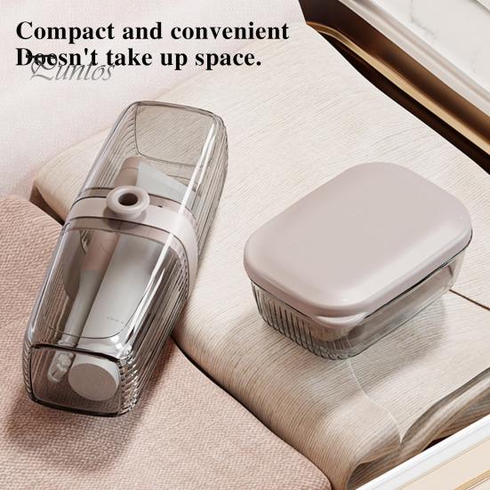 Travel Soap Case with Toothbrush Box Leakproof Easy To Clean Bathroom Soap Container with Lid Portable Bar Soap Holder