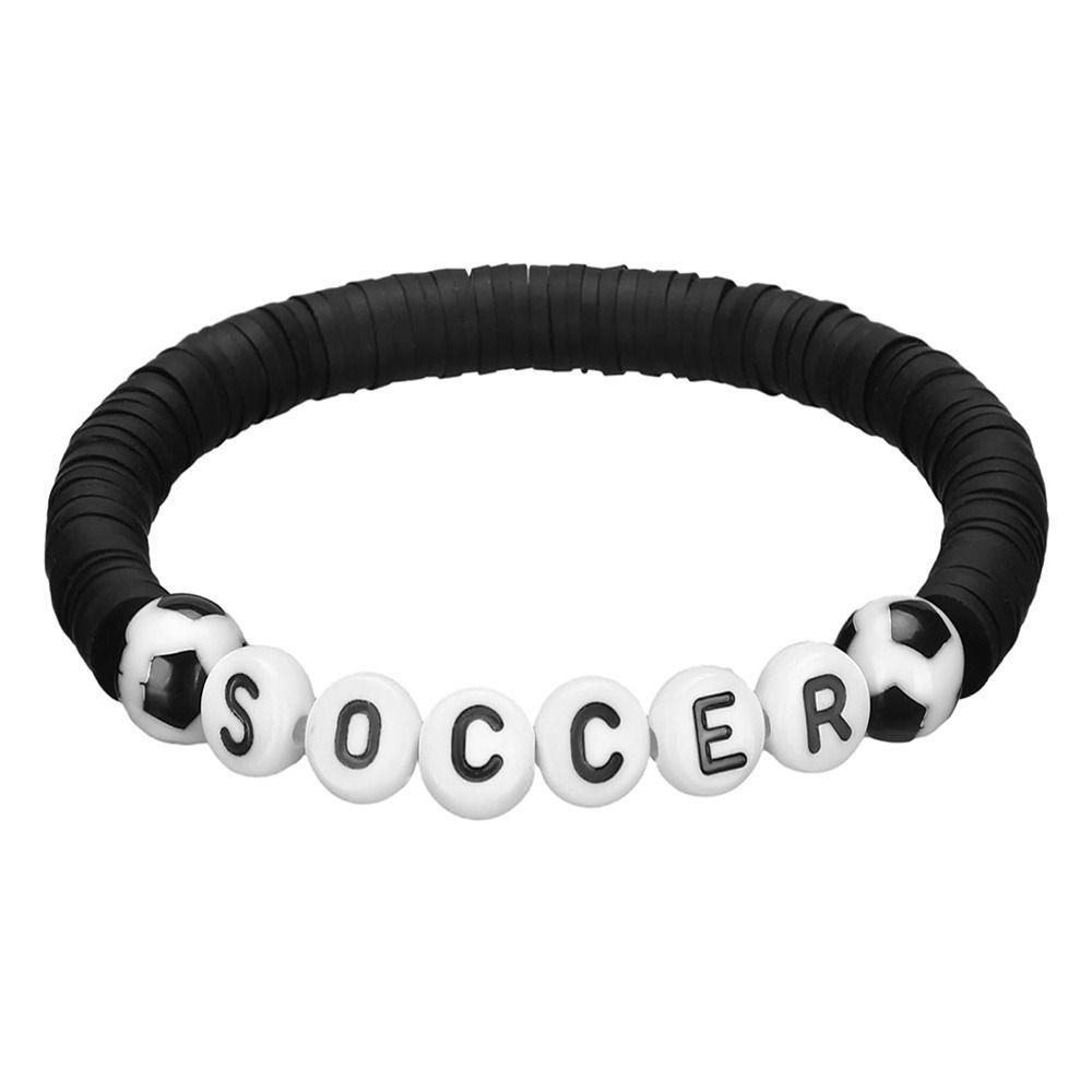 12pcs Casual Wear Football Bracelets Stackable Sports Bracelets Gift Theme Bracelets  Unisex