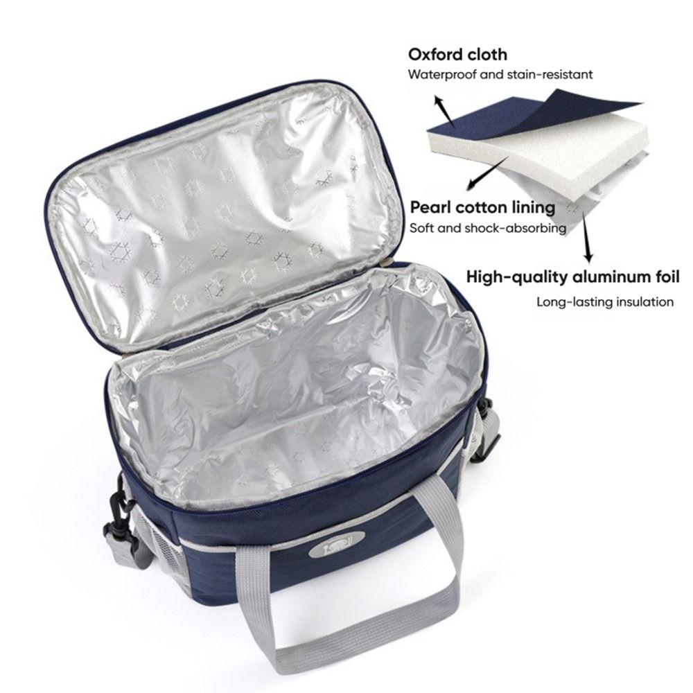Thermal Large Capacity Lunch Bag Multi-compartment Waterproof Picnic Box Travel Use