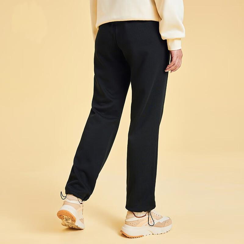 Anta Серия Lifestyle Флисовая подкладка Теплые Толстые Свободные Повседневные Вязаные Спортивные Штаны Женские штаны Черный 962348310-4