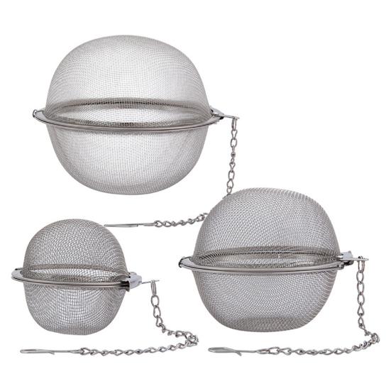 Многоразовый сетчатый шариковый фильтр из нержавеющей стали для травяного чая, ситечко для заварки специй