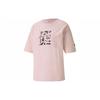 Cartoon Print Casual Crew Neck Sportswear Short Sleeve T-Shirt Women Tops Pink 533050-36