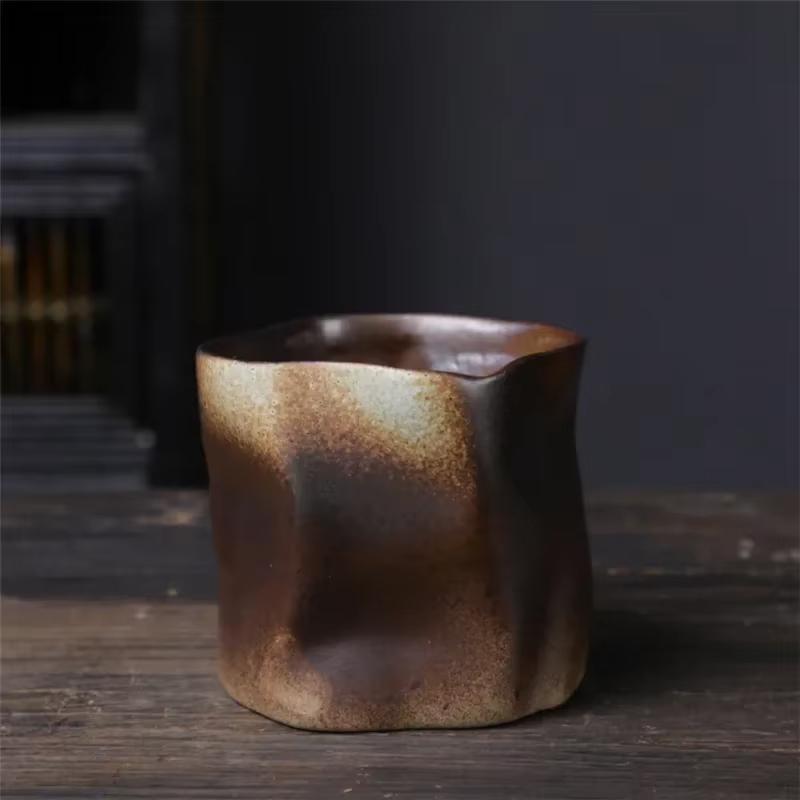 Creative Personality Coffee Cup Retro Irregular Mug Japanese Coarse Ceramic Mug Home Multifunctional Ceramic Tea Set Home Mug