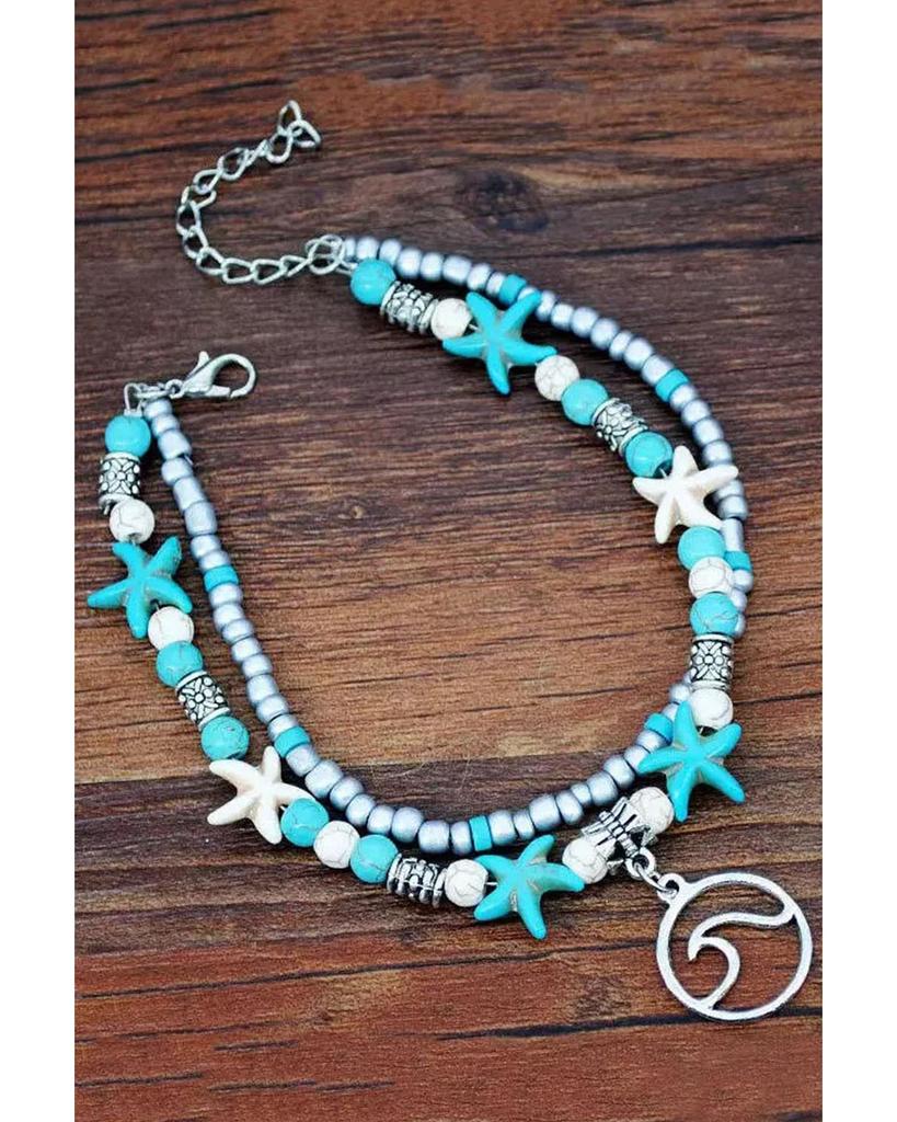 Azura Exchange Двойной браслет на щиколотку Turquoise Beach
