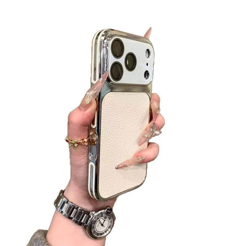Чехол Aurora Lens с узором «Личи» для iPhone 17 Pro Max - Трансформируется в большое окно, Защитная крышка Apple 16