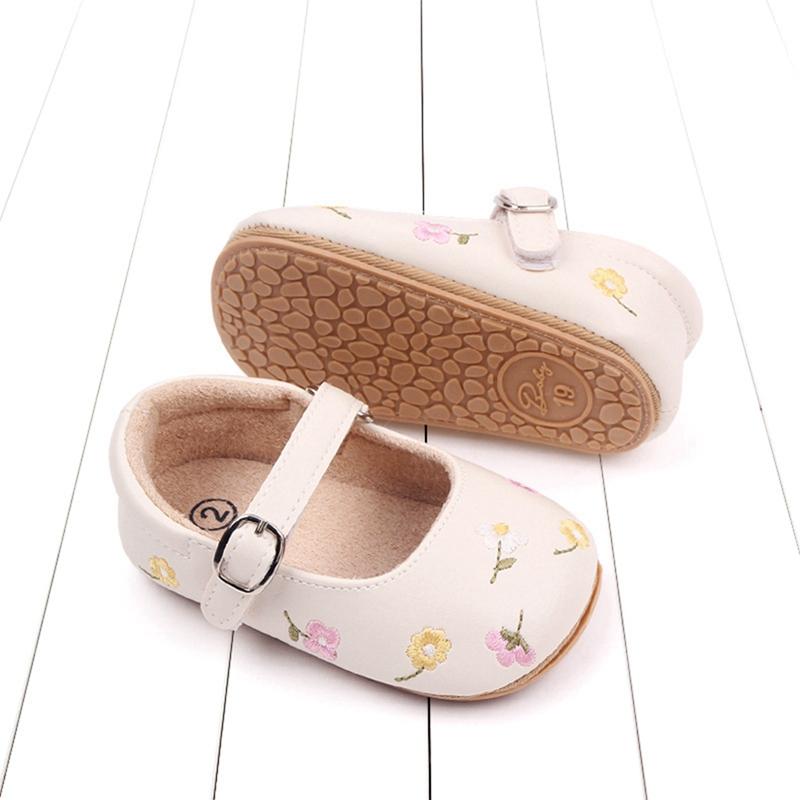 Toddler Shoes Baby Girl Princess Shoes Embroidered Flower Pattern Baby Shoes