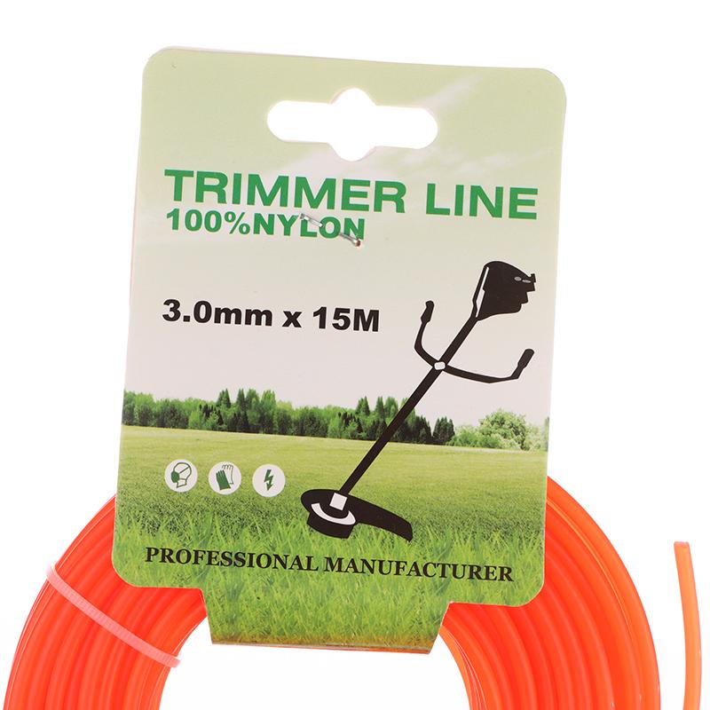 1 шт. 15 м*2,4 мм/2,7 мм/3 мм нейлоновый триммер для кошения травы веревка для кустореза