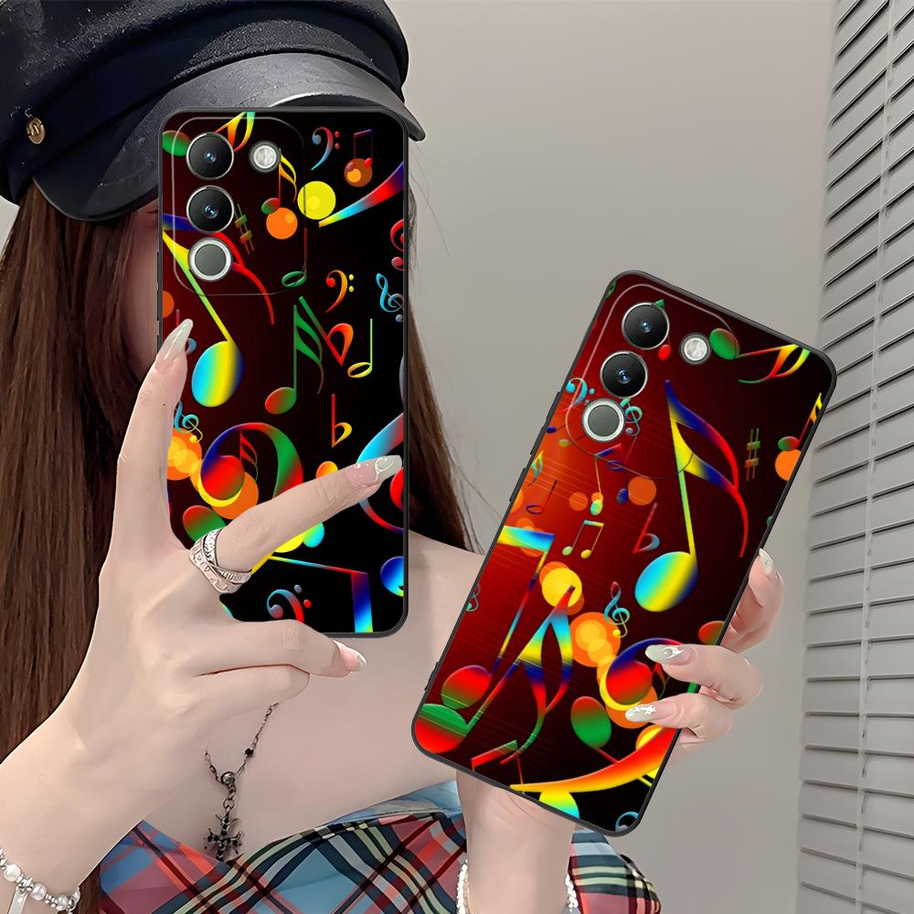 Чехол для мобильного телефона с нотным станом для VIVO Y77 76 75 74 73 72 58 56 55 51 50 38 36 Y19 Y18 Y03 Y01 5G Цветной печатный чехол