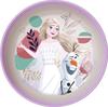Flat Dishes Tataway Plastic Bowl Disney Frozen Elsa and Olaf for Girls Purple and White with Non-Slip Base
