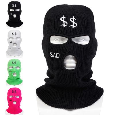 Баракрафа Шапка Простая Вышивка Маскированные Шапки Защита Ушей Теплая Толстая Вязаная Шапка Ветрозащитные Шапки Бини