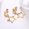 925 Sterling Silver Hollow Star Gold Long Drop Earring For Women Fashion Jewelry