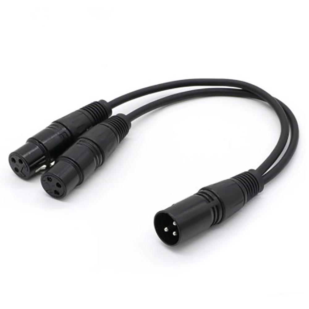 1Pcs Dual XLR Female To Male Mic Combiner Y Cord Microphone Splitter Cable NEW