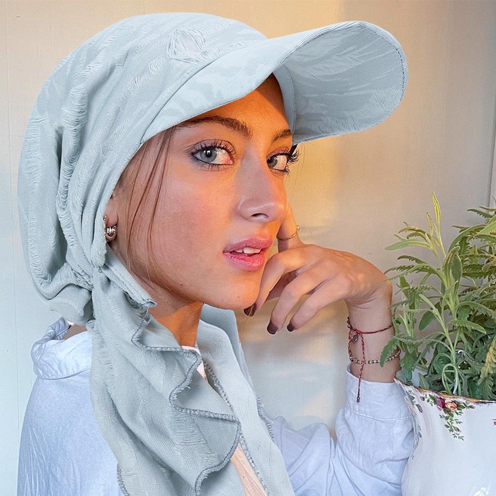 Curved Brim Baseball Cap Headscarf Solid Color Sun Hat Headwrap Turban Hat For Cancer Patients