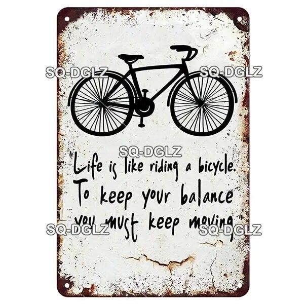 [SQ-DGLZ] Винтаж Ретро Ride Bike Life Оловянная вывеска Металлическая вывеска Магазинная тарелка Домашний бар Наклейка на стену Украшение Табличка Плакат Декор Подарок