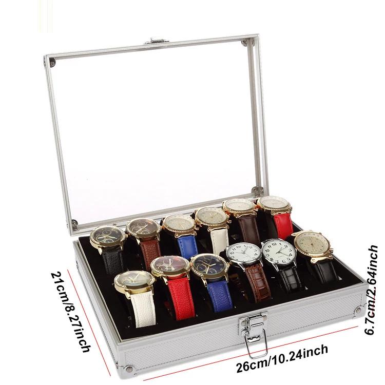 DELESYS Sales Promotion 6/12/24 Positions Aluminum Alloy Watch Storage Case Solid Shatter-Resistant Metallic Aluminium Watch Box