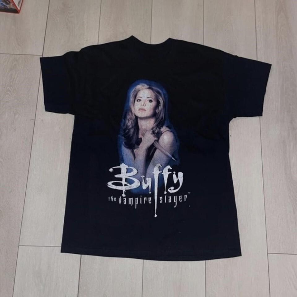 90s Black Buffy The Vampire Slayer TShirt basic black graphic tee Unisex T-Shirt