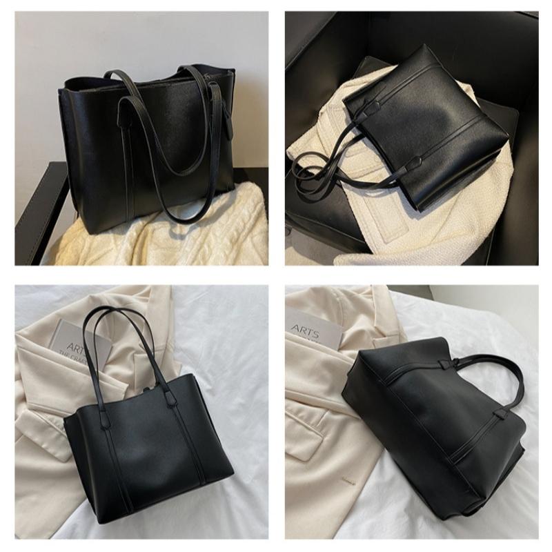 Женская сумка, большая сумка, женский новый стиль, простая и вместительная мягкая кожаная сумка-тоут, повседневная и универсальная сумка через плечо