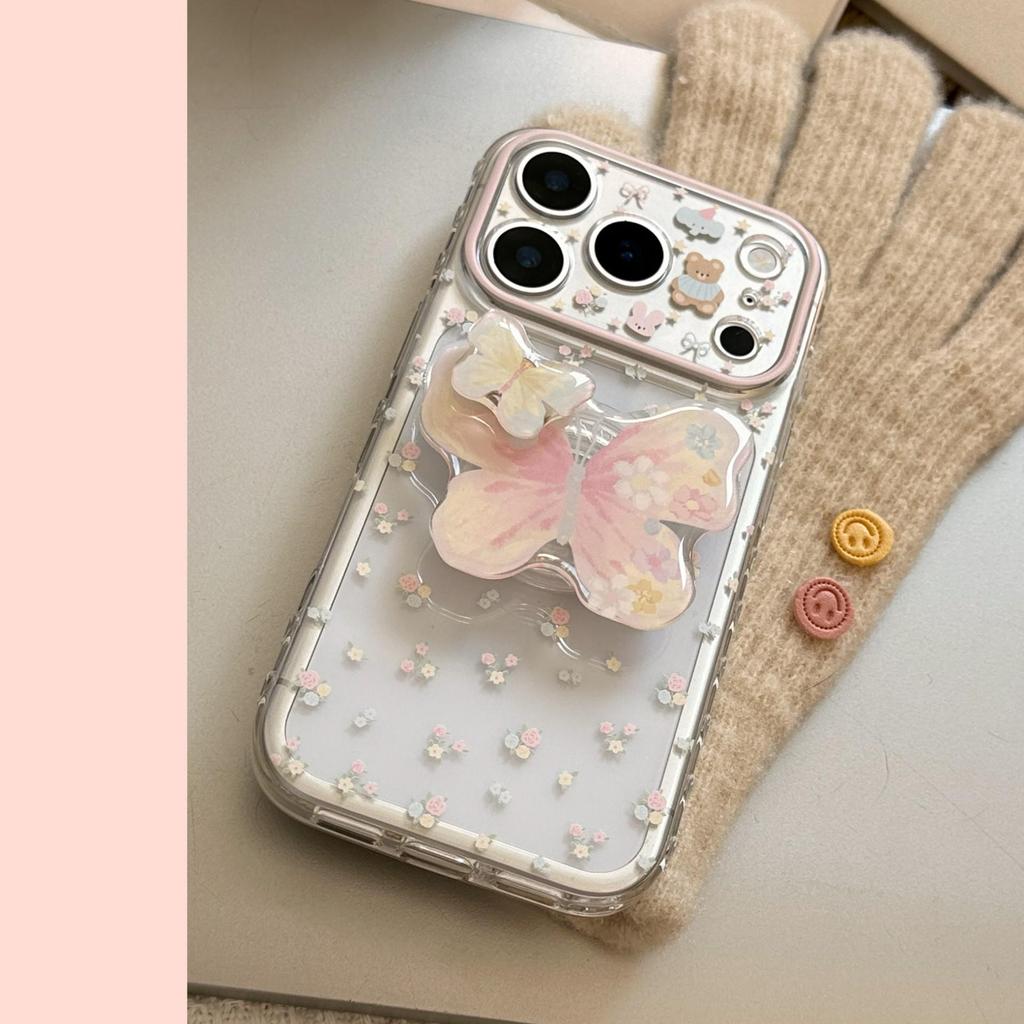 Креативный чехол для телефона с бабочками и цветами для iPhone 16, iPhone 17 и iPhone 17 Pro Max
