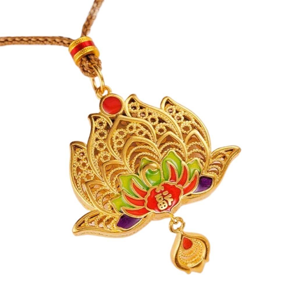 Золотая Рыбка Дракон Подвеска Ожерелье Цветочное Ожерелье до Ключиц Ожерелье в Китайском Стиле Подарки